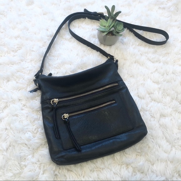 Clarks Handbags - Clarks Leather Crossbody Zip Purse, Black